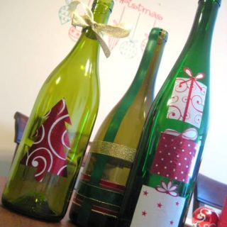 Decoupage Wine Bottle Christmas Craft