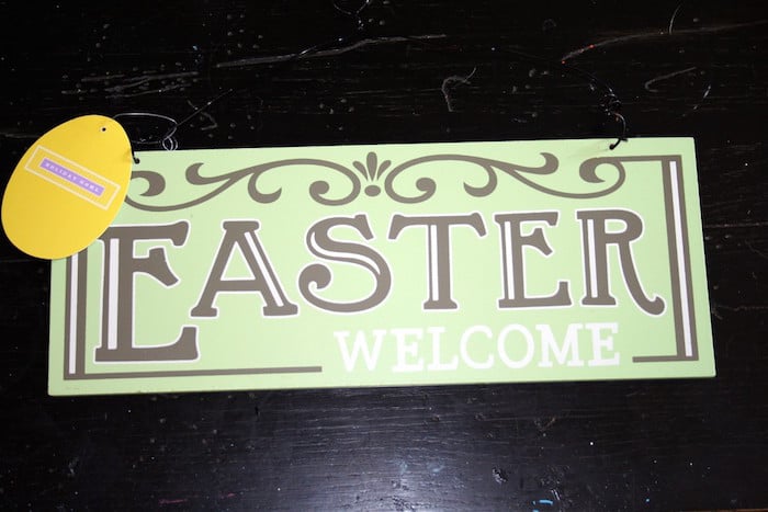 Easter welcome sign from the Dollar Tree