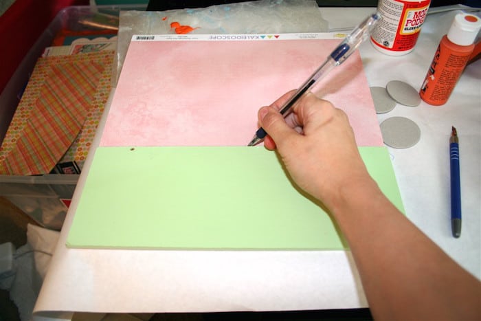 Trace your sign on scrapbook paper