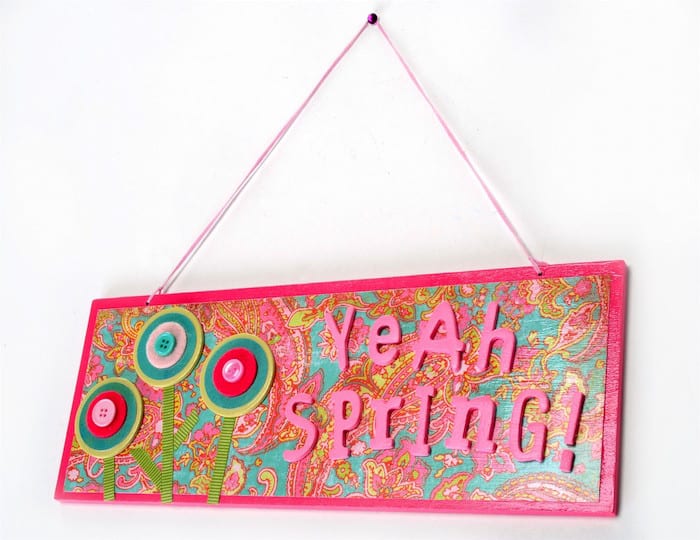 DIY Spring Sign with Dollar Store Supplies