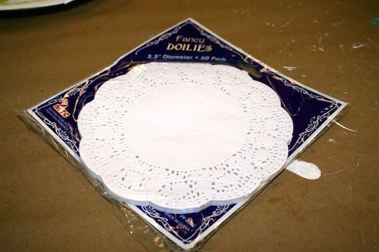 Pack of white paper doilies