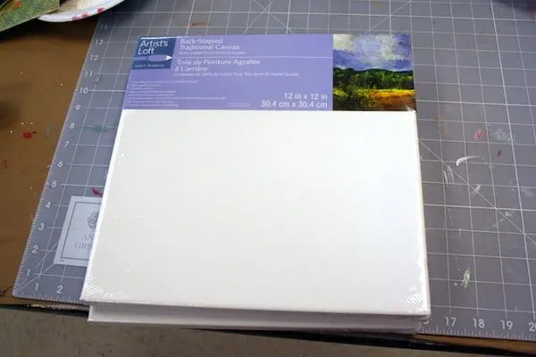 Two Artist's Loft square white canvases from Michaels