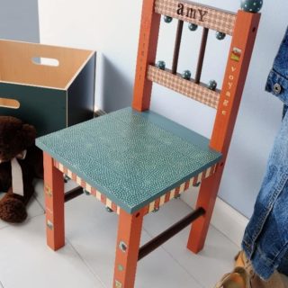 Looking for a way to personalize children's furniture? This kids decoupage chair is easy to make with your favorite colors of paint, paper and Mod Podge.
