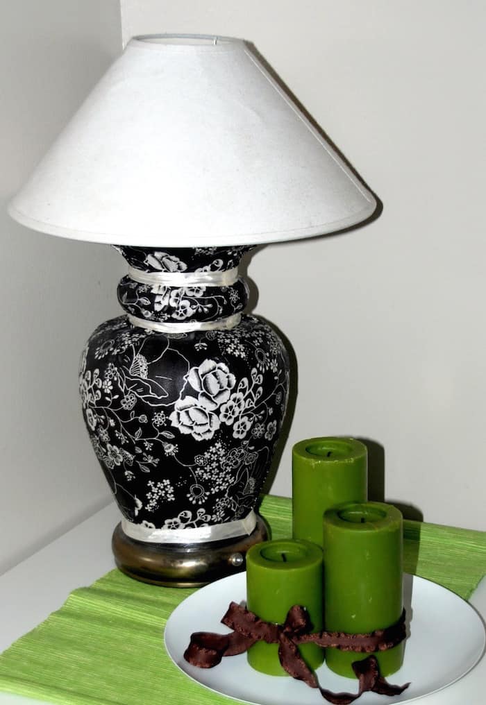 DIY Lamp Base Covered with Fabric