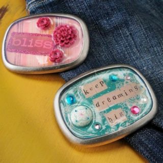 With paper and a little Dimensional Magic, you can have fun and fashionable DIY belt buckles to wear with your favorite pair of jeans.