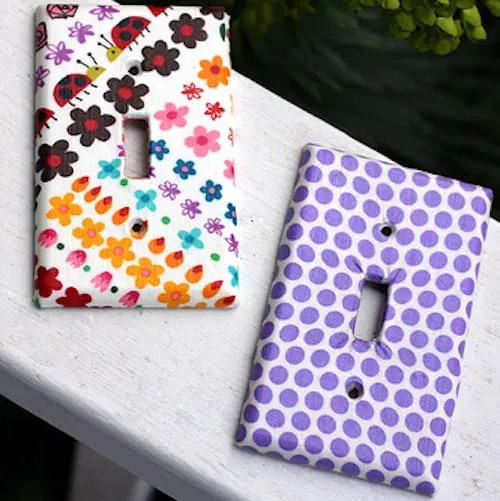 Use Mod Podge and fabric to make these decorative light switch covers, turning them from boring to fun in just a few minutes.
