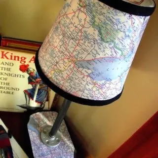 You can build a map lamp of your very own by following this tutorial from Man Podger David - use maps from your fave places to make it personal!
