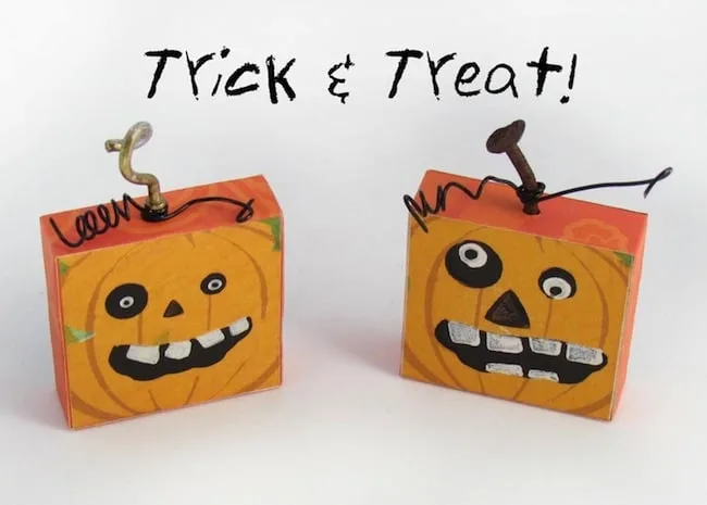 DIY Halloween pumpkin trick or treat magnets