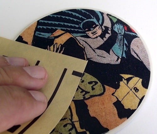 Sanding the top of the book coasters