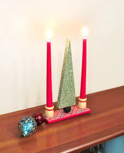 Make a modern holiday centerpiece with candles