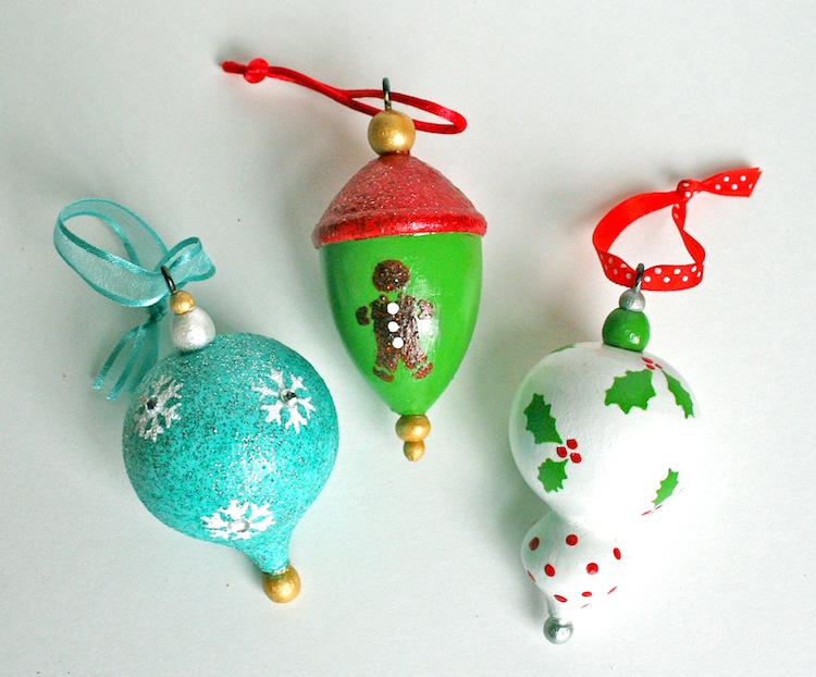 Martha Stewart painted Christmas ornaments