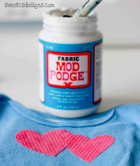 Personalized onesies with Fabric Mod Podge