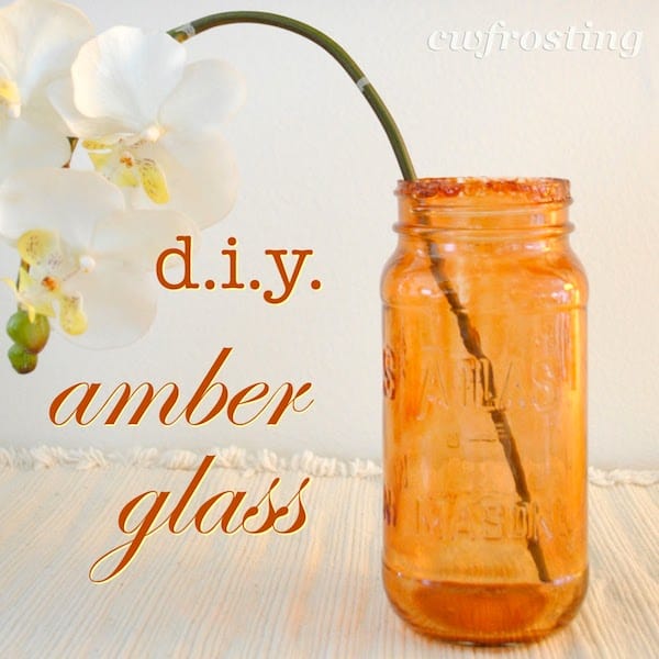 Use food coloring and Mod Podge to tint any glass the color you want - this tutorial on how to make amber glass is amazing!