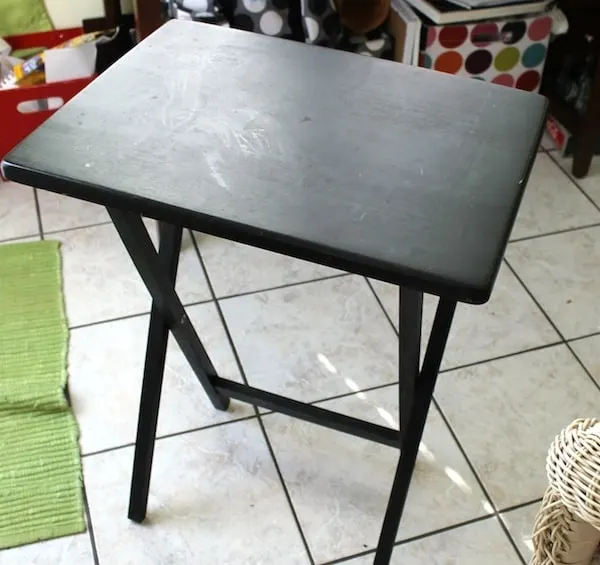 Black TV tray table