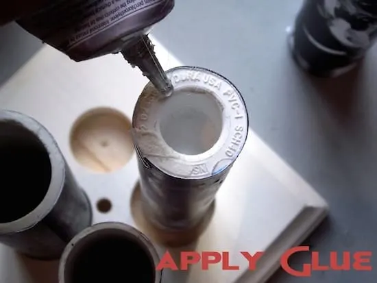 Gluing the pipe vases to the base with E-6000