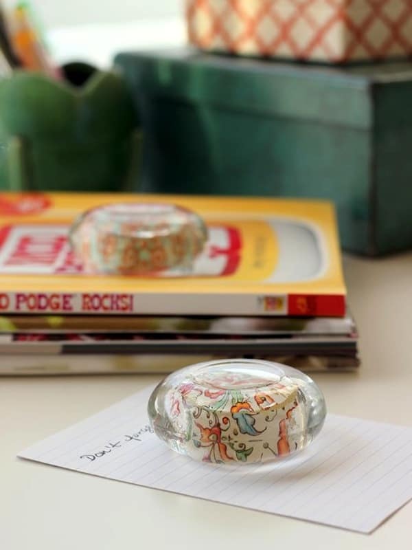 DIY Paperweights from Glass Candle Holders