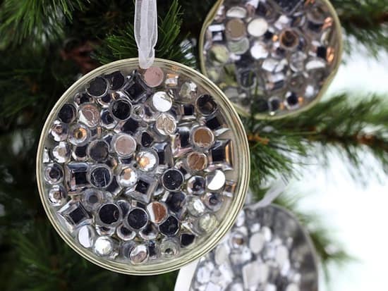 Rhinestone Recycled Christmas Ornaments