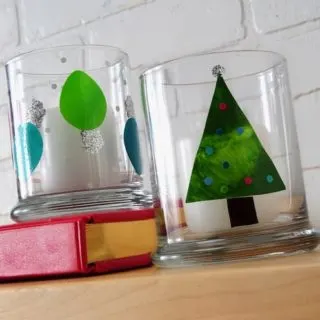 DIY Christmas clings made with paint and Mod Podge