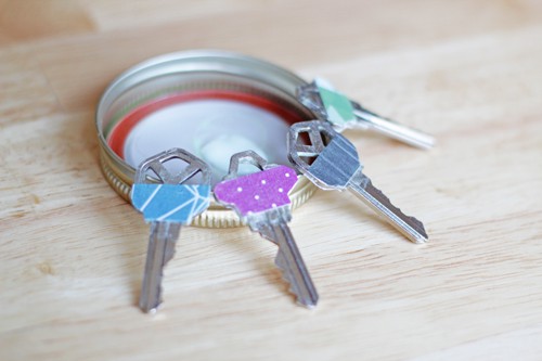 DIY keys with paper toppers drying