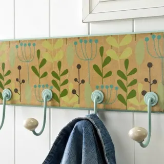 Floral Wrapping Paper DIY Coat Rack