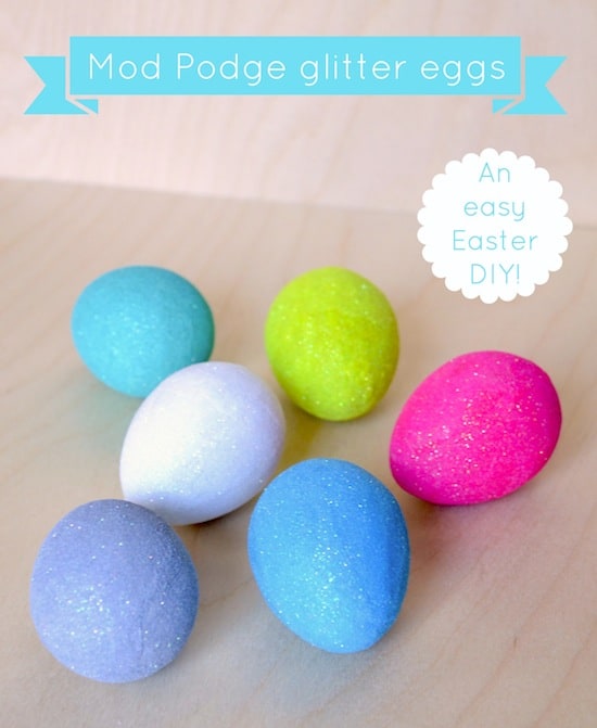 Easy Easter Decorations: Glitter Eggs