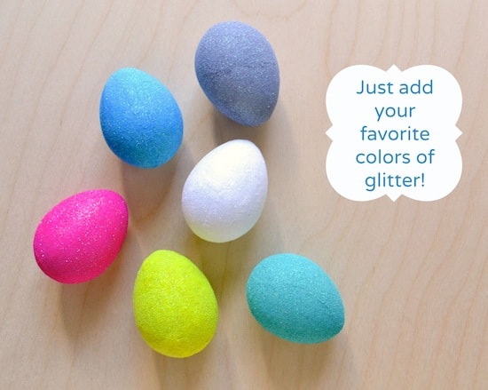 Make glitter neon Easter eggs