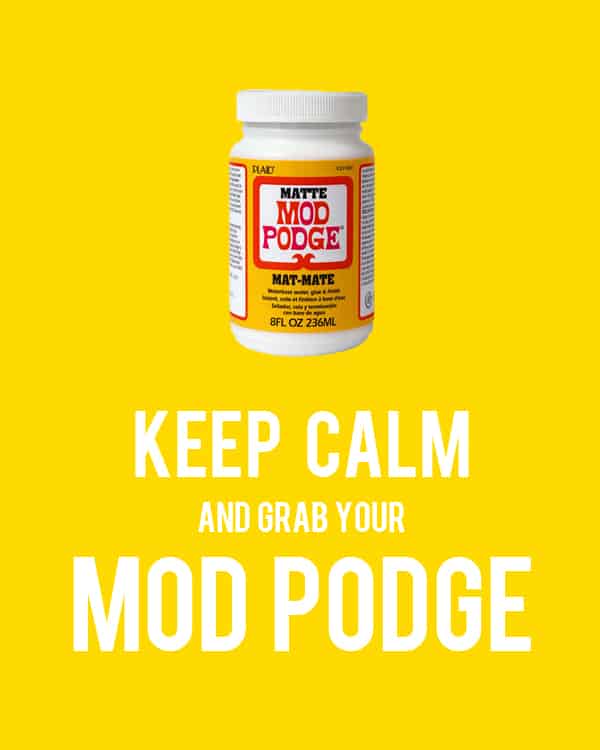 Do you love a good Keep Calm printable? This one is all about decoupage - Keep Calm and Grab Your Mod Podge bottle! Get it free here.