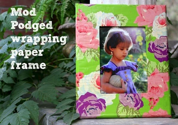 Make a frame - using Mod Podge and wrapping paper