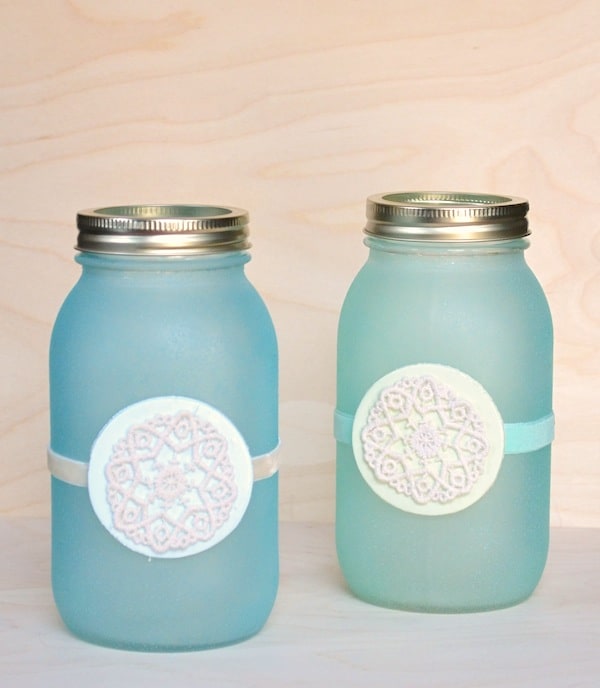 DIY sea glass mason jars