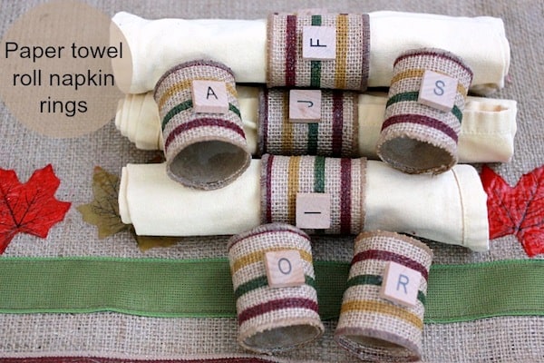 DIY Napkin Rings from Paper Towel Rolls