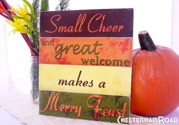Make a Thanksgiving wood sign with Mod Podge and a free printable