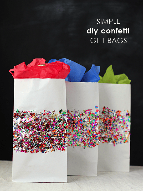 Colorful Confetti DIY Gift Bags That Sparkle