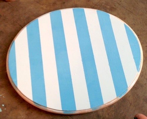 Striped painted plaque