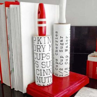 Vintage rolling pins become DIY book ends
