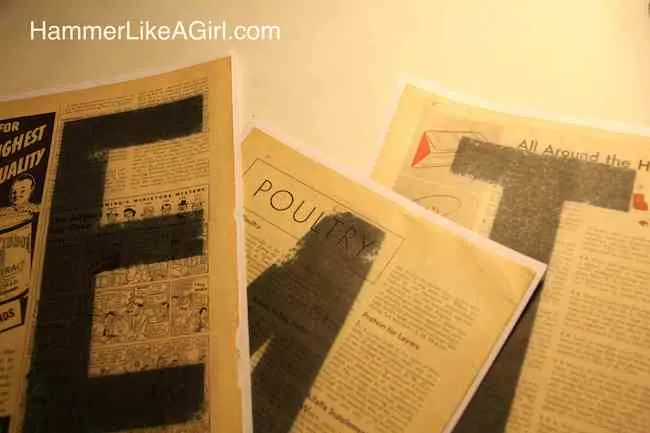 Letters printed onto magazine pages with a printer