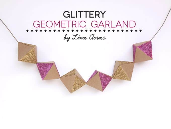 Glittery Geometric Paper Garland (Free Template!)