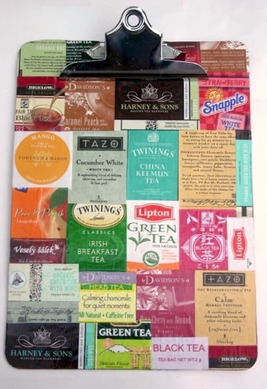 Decorate a Clipboard with Teabags