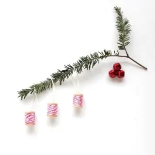Baker's Twine Wrapped Christmas Ornaments