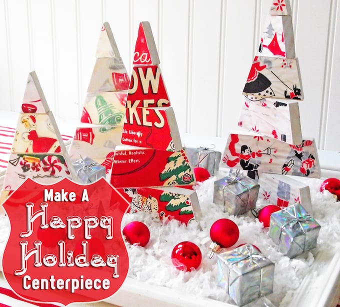 Christmas Tree Centerpiece with Vintage Style