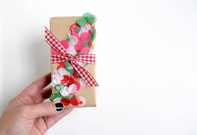 DIY Confetti Christmas Gift Wrap the Easy Way