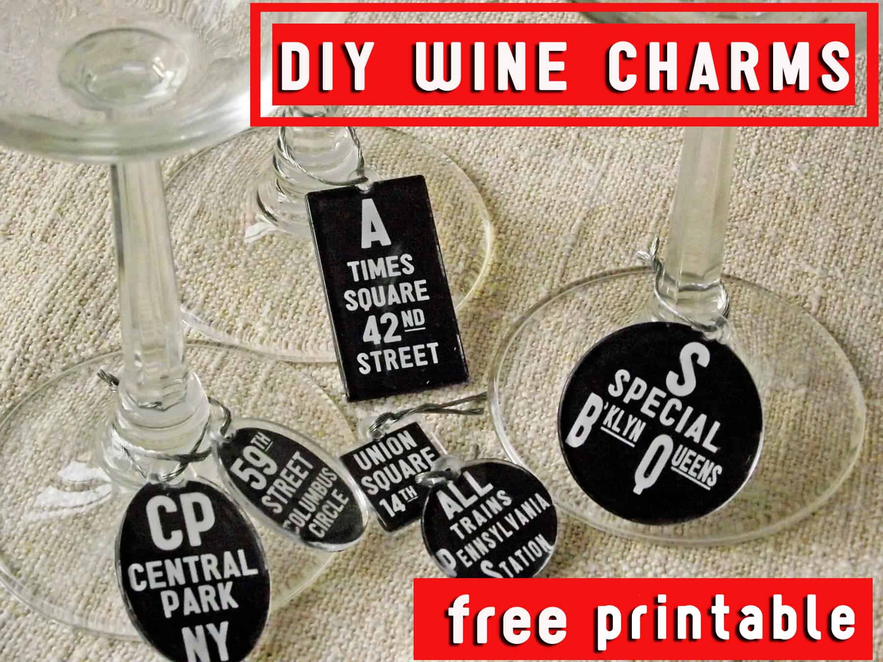 DIY Wine Charms with Free Printable