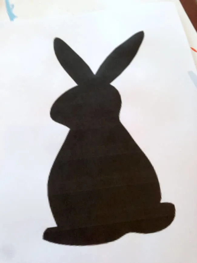 Printed out bunny silhouette