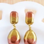 DIY drop earrings made with clay in a gem theme