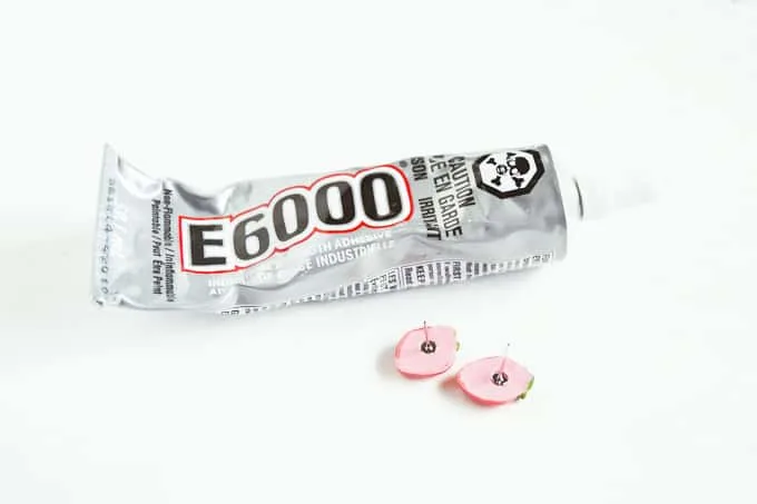 how to attach earring posts to polymer clay with E-6000