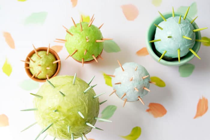 Cute cactus craft for kids with Mod Podge