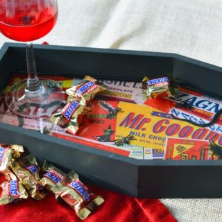 DIY coffin tray for Halloween