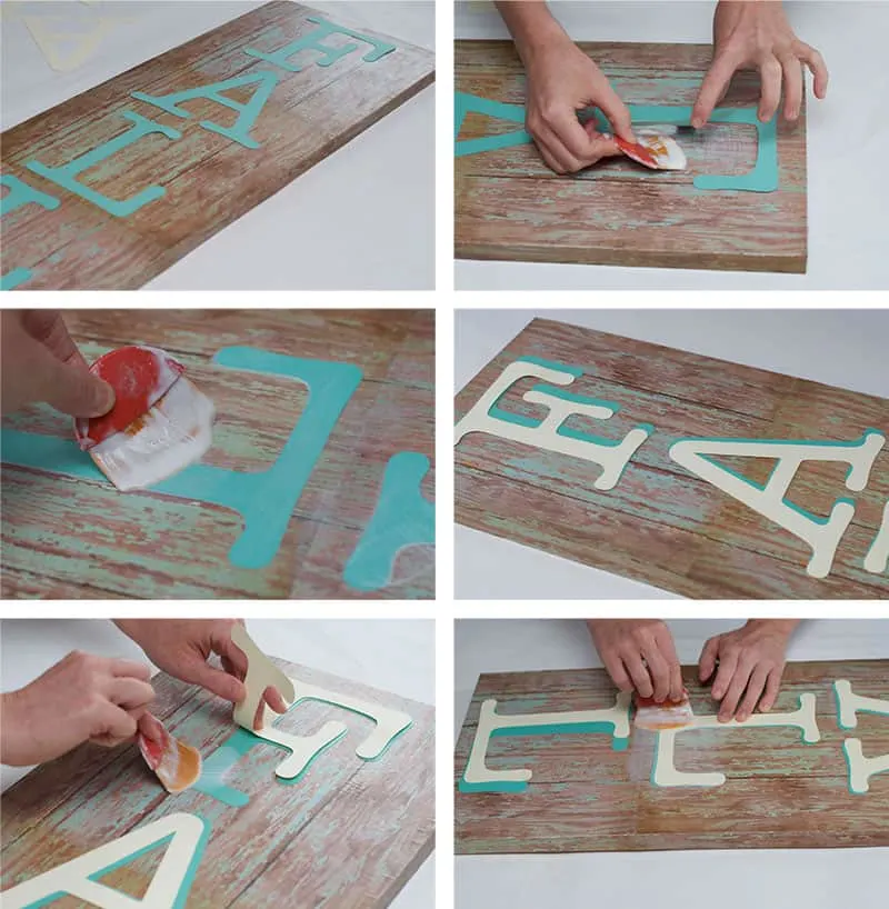 Adding letters to a DIY Fall Sign