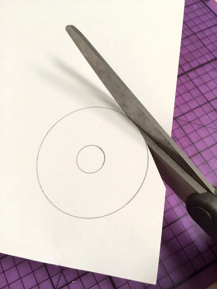 Cut the traced out washer shape using scissors