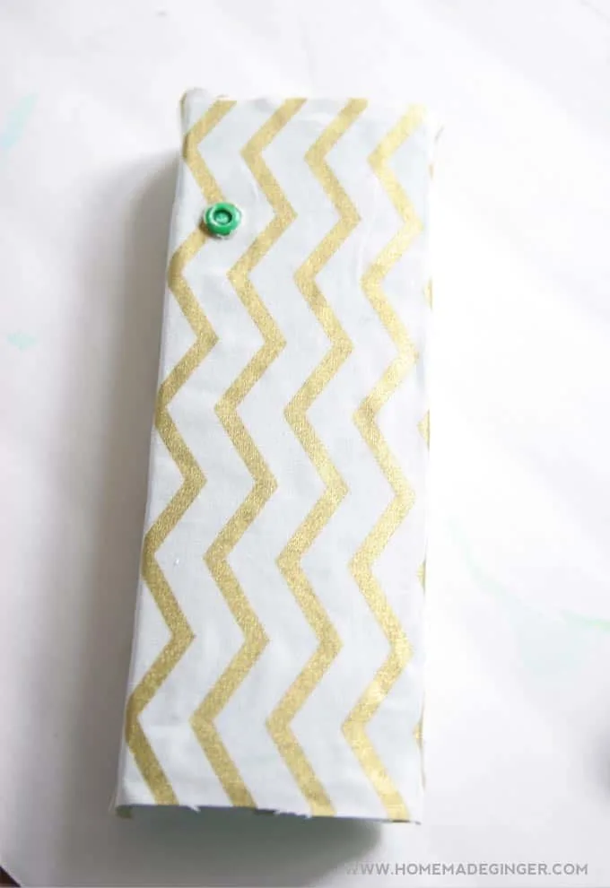 Fabric wrapped around the pencil case