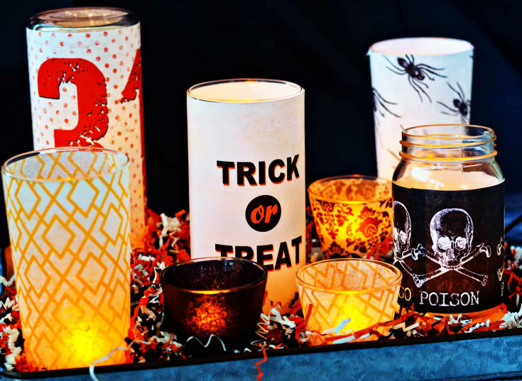 If you need a last minute idea for the holiday, these DIY Halloween candles are perfect! This easy centerpiece is also a dollar store craft project.